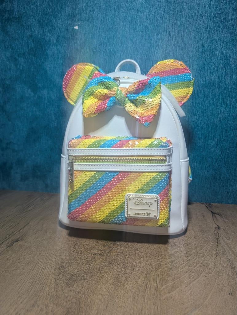 Disney Loungefly Rainbow Backpack, Ophalen of Verzenden, Mickey Mouse, Gebruikt