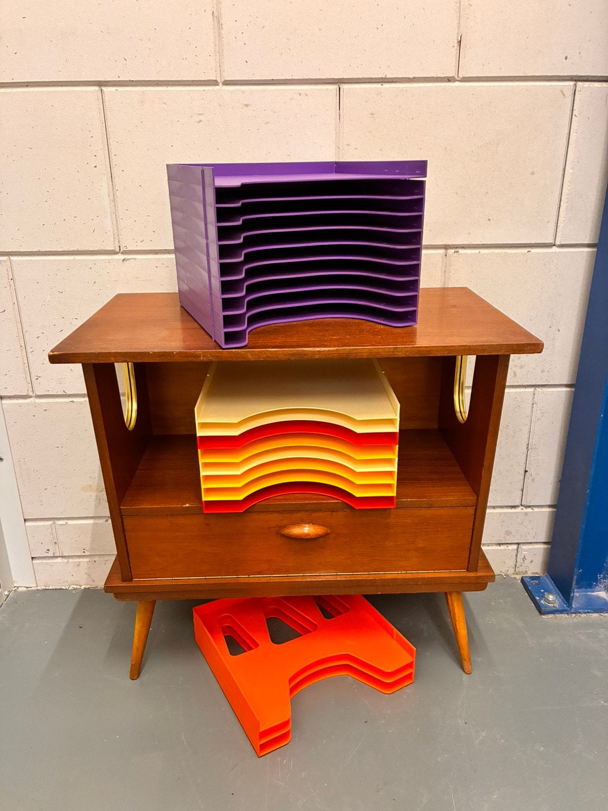 21 vintage lp bakken, gekleurd plastic, Ophalen, Huis en Inrichting