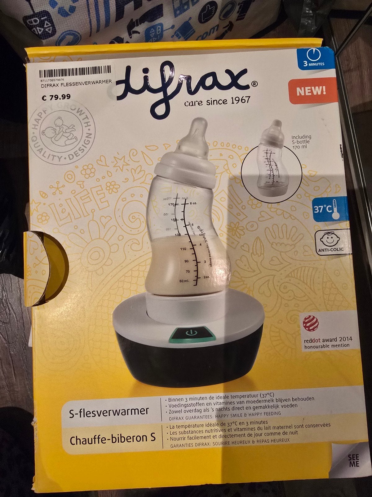 Difrax S-flesverwarmer met flessen, Ophalen of Verzenden