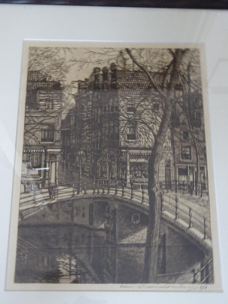Cornelis Brandenburg - Amsterdam - Herengracht, Antiek en Kunst, Kunst | Etsen en Gravures, 49 cm, Ingelijst, Ets, Stadsgezicht