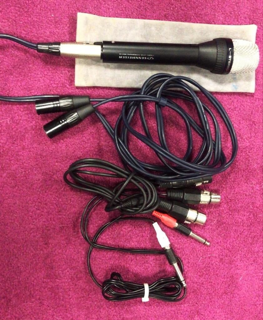 Sennheiser MKE66 Stereo Mike+XLR/Tulp/Jack/mini Jack cable, Muziek en Instrumenten, Microfoons, Ophalen of Verzenden, Gebruikt