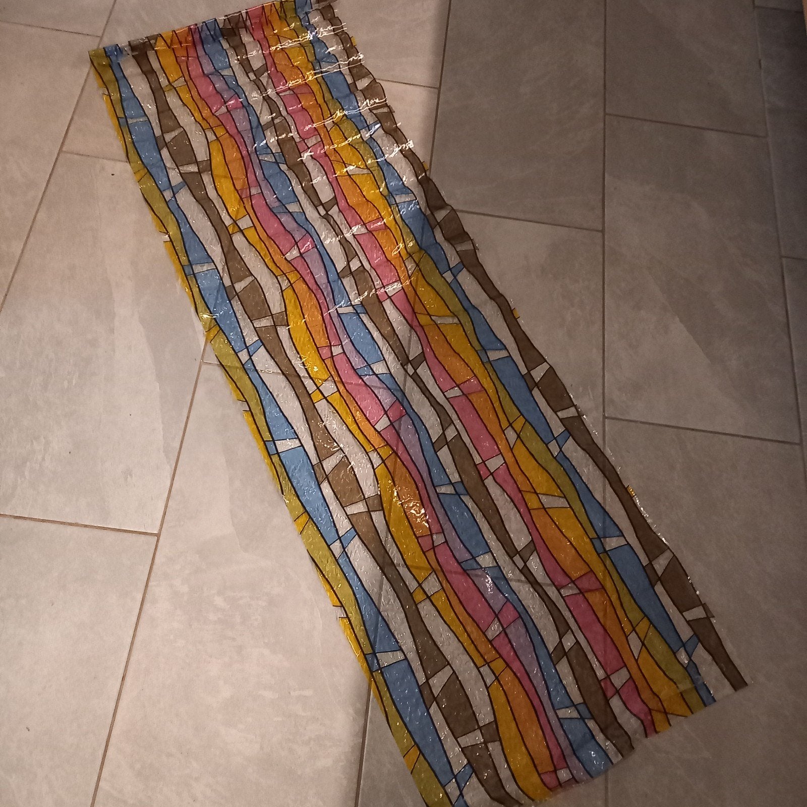 Rest raamfolie/zeiltje glas in lood 45,5 x 145 cm, Ophalen of Verzenden, Minder dan 80 cm, Glas in lood, Minder dan 80 cm