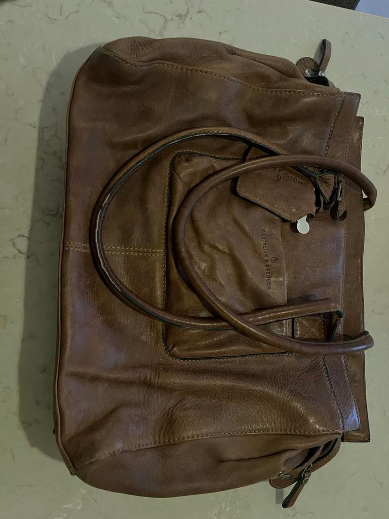 Laptoptas echt leer Castelijn & Beerens, Gebruikt, 15 inch, Aktetas, Ophalen of Verzenden