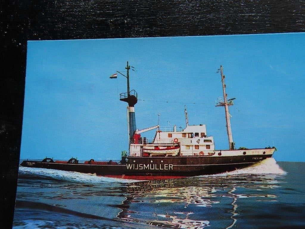 ansichtkaart sleepboot "Friesland" Wijsmuller, Ophalen of Verzenden, Motorboot, Kaart, Foto of Prent