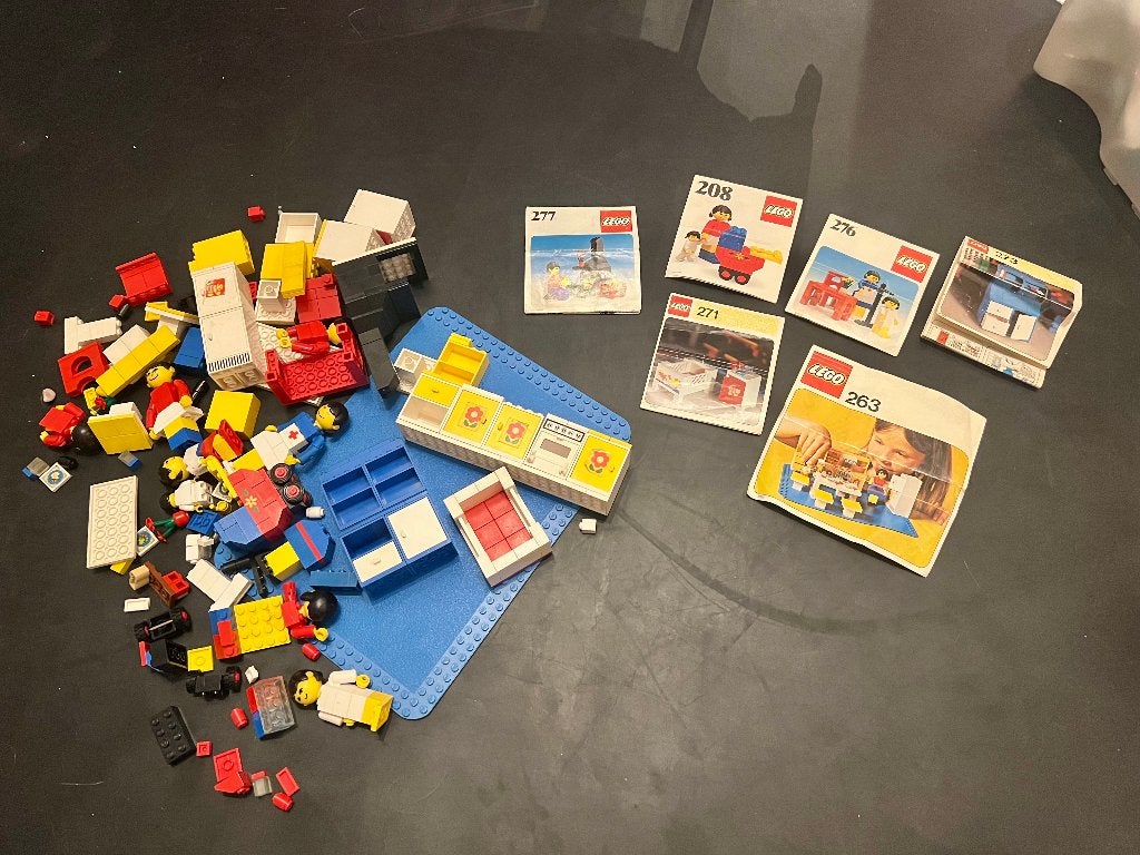 6x retro vintage set lego 263 208 271 277 276 273 poppenhuis, Lego, Ophalen of Verzenden, Zo goed als nieuw, Compleet