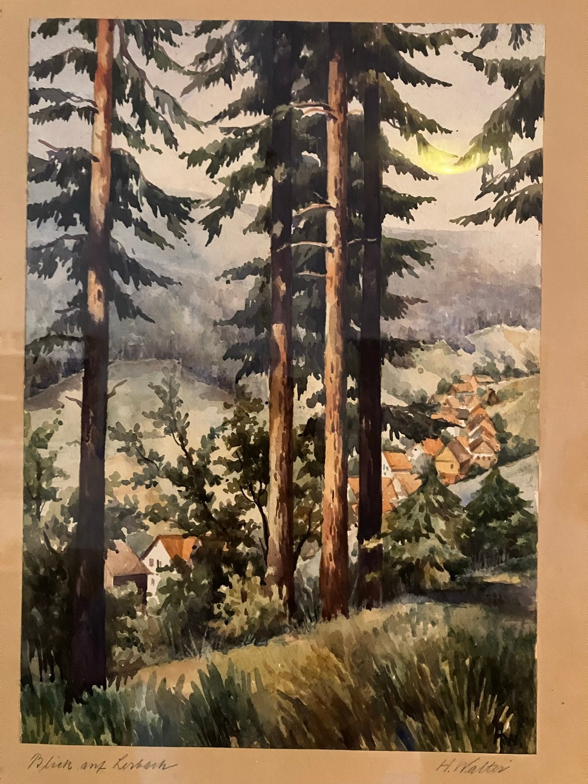 H. Walter - "Blick auf Lerbach" (Kunsthandel Kroonder), Antiek en Kunst, Ophalen, Landschap, Origineel werk, Papier