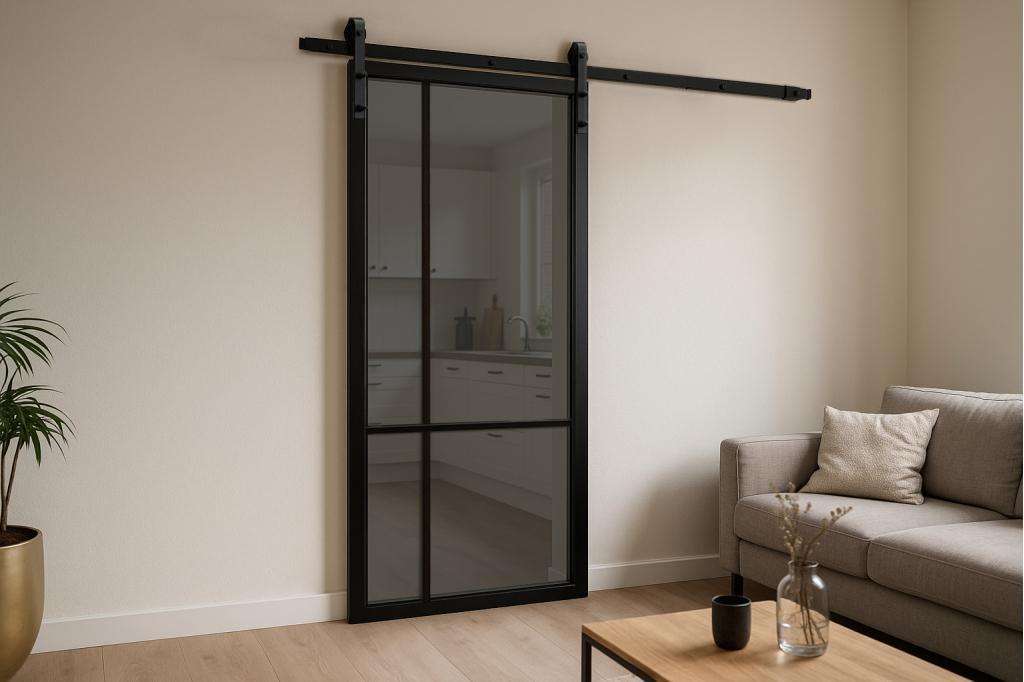Staal look deuren met rookglas | Getint glas | Op voorraad, Doe-het-zelf en Verbouw, Deuren en Horren, 80 tot 100 cm, 215 cm of meer