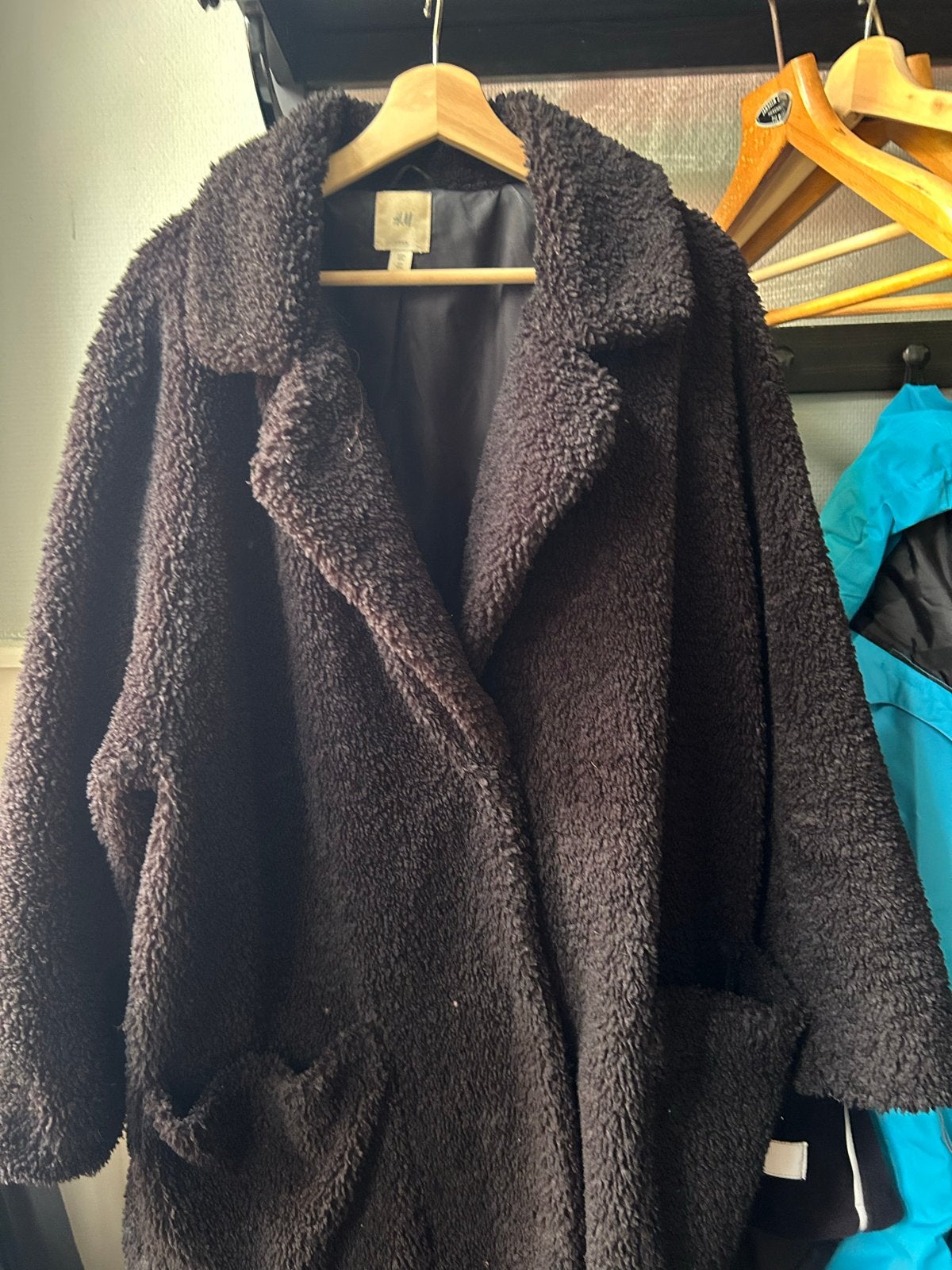H&M Zwarte Teddy Jas Maat XXL, Ophalen of Verzenden, Gedragen, Maat 46/48 (XL) of groter, Zwart