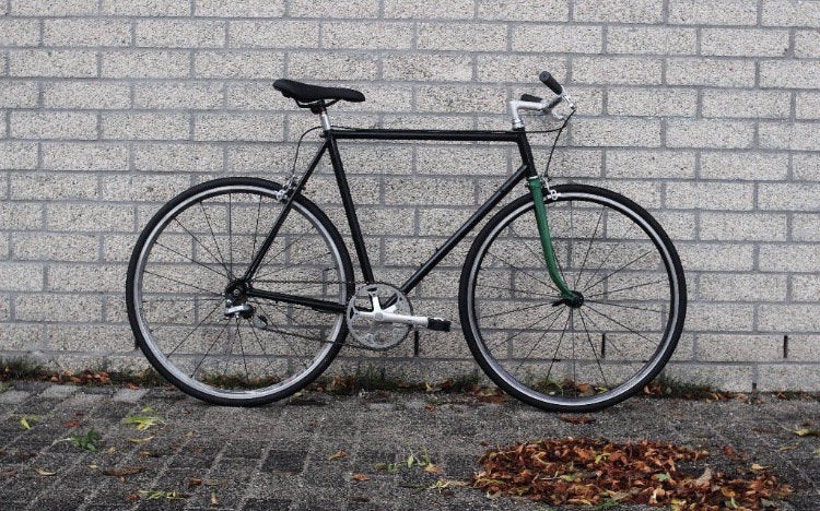 Sportieve Single Speed Stadsfiets, Gebruikt, Velgrem, 53 tot 57 cm, Ophalen