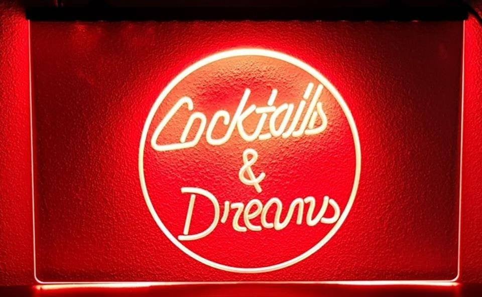 Cocktails and Dreams 3D Led verlichting lamp, 30 cm, Meerkleurig, Nieuw, Ophalen of Verzenden
