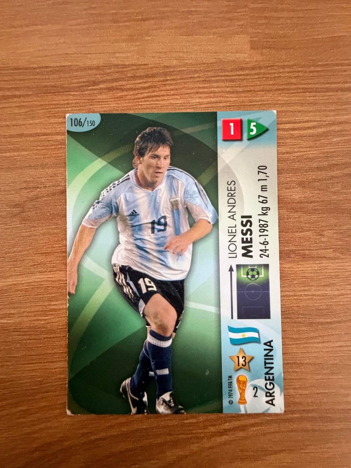 Lionel Messi Panini WK 2006 #106/150 - Vroege Messi kaart, Ophalen of Verzenden, Gebruikt, Buitenlandse clubs, Spelerskaart