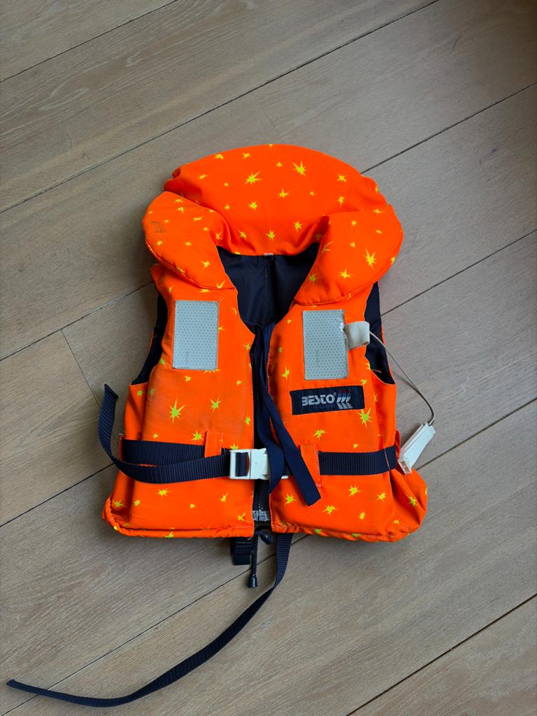 Besto Peuter Zwemvest - Oranje met Sterren, Watersport en Boten, Watersportkleding, Gebruikt, Reddingsvest of Zwemvest, Kind, Ophalen of Verzenden
