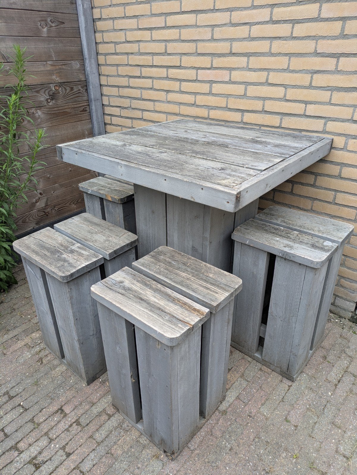 Buiten bartafel / Barset tuin, Tuin en Terras, Ophalen, 4 zitplaatsen, Gebruikt, Tuinset