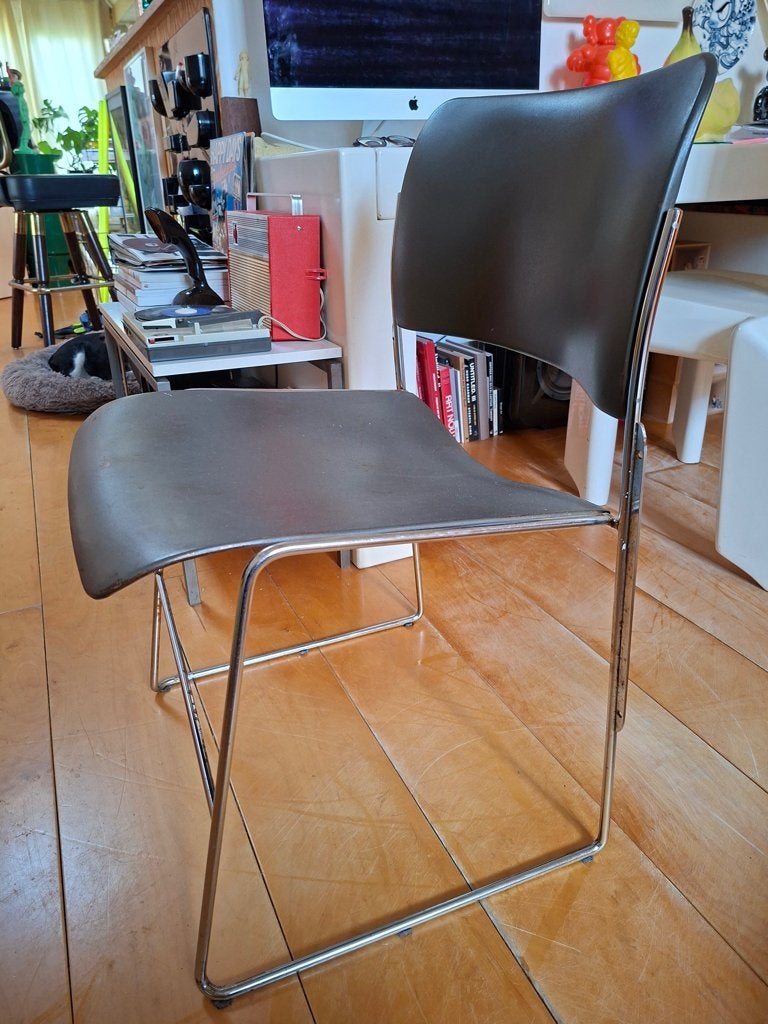 Vintage David Rowland 40/4 stoel, Ophalen, Industrieel, retro, Gebruikt, Metaal