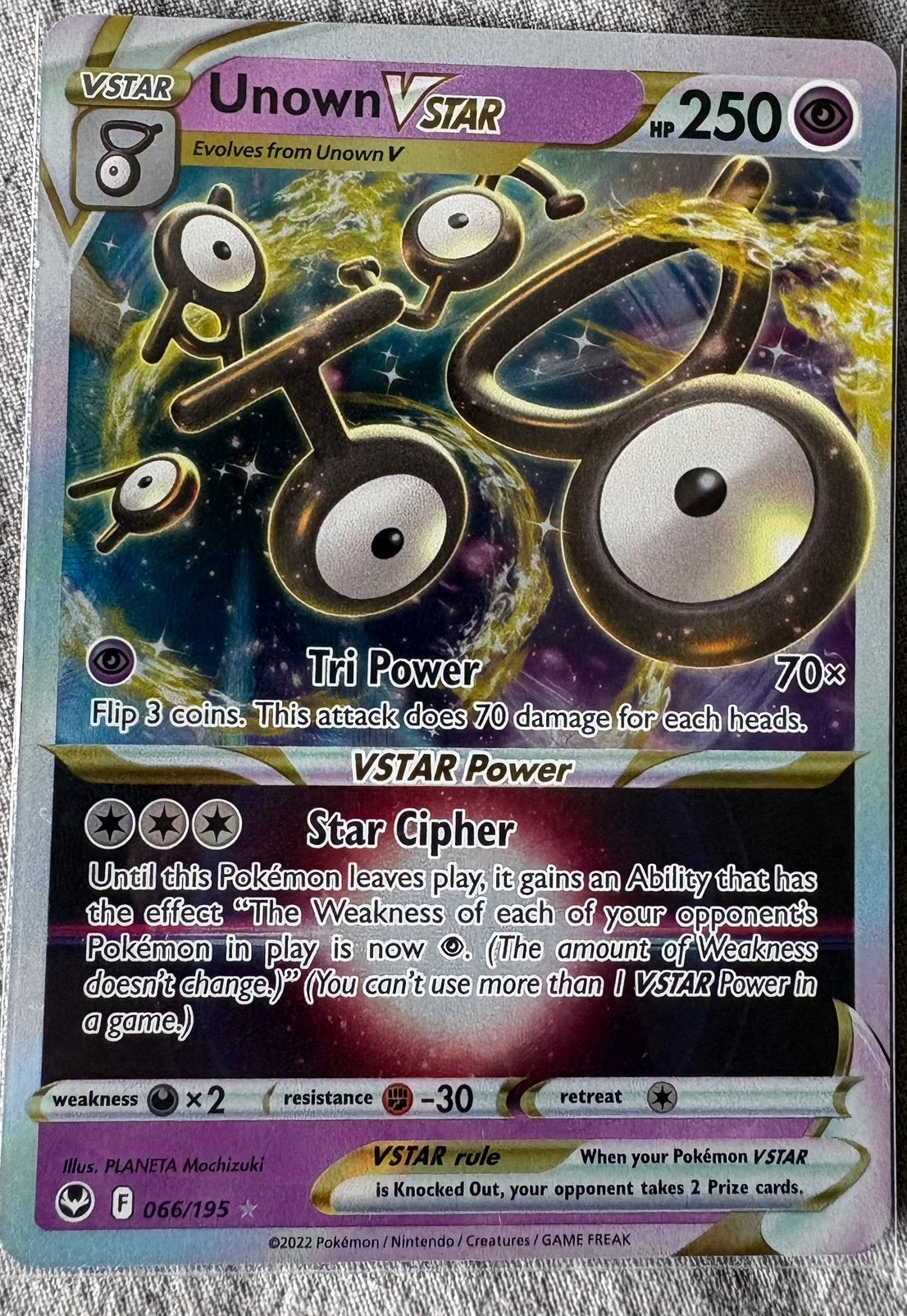 Unown VSTAR - Silver Tempest (SIT), Ophalen of Verzenden, Zo goed als nieuw, Losse kaart, Foil