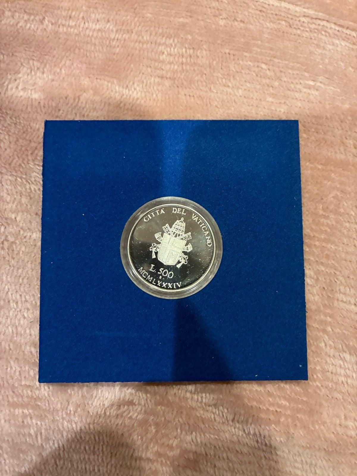 Vaticaanstad 500 Lire Proof Zilveren Munt 1984, Ophalen of Verzenden, Zilver, Buitenland