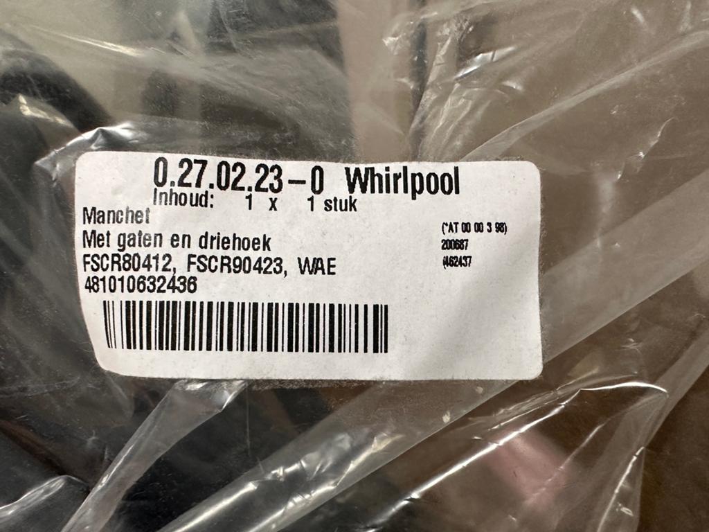Manchet Whirpool wasmachine, Nieuw, Ophalen of Verzenden, Voorlader, 1200 tot 1600 toeren