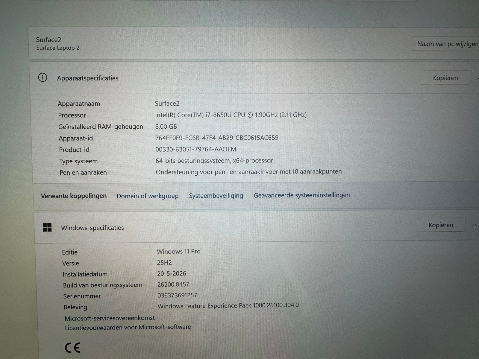 Microsoft surface laptop 2, Computers en Software, 2 tot 3 Ghz, Qwerty, 8 GB, 13 inch