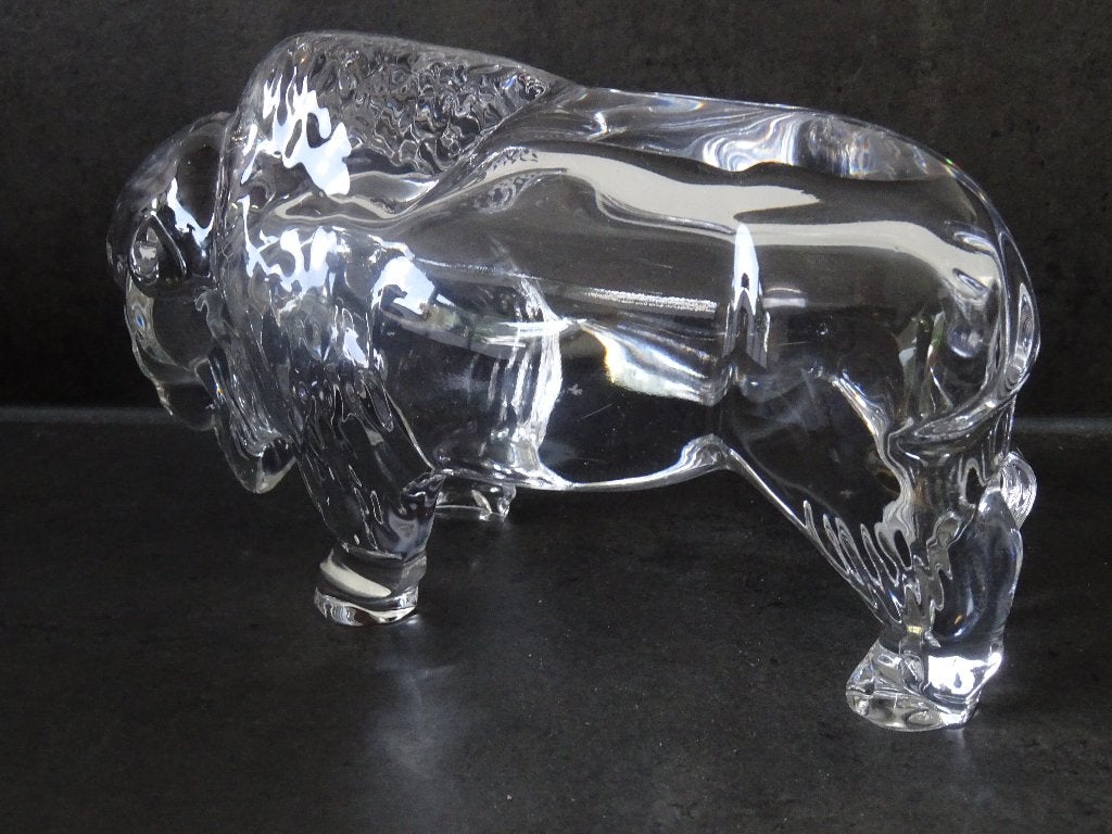 Kristal beeld Bison kristallen Bizon crystal sculpture, Ophalen of Verzenden, Zo goed als nieuw, Wild dier, Beeldje of Figuurtje