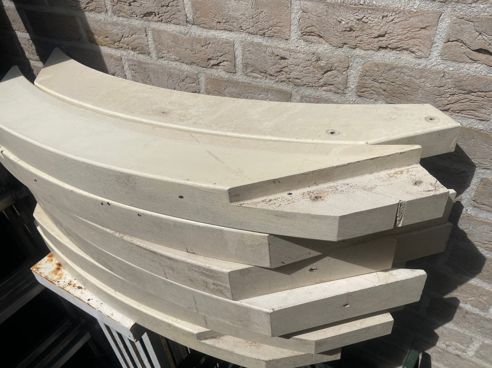12 Houten/hardhouten bogen schoren veranda pergola, Ophalen, Zo goed als nieuw, Veranda