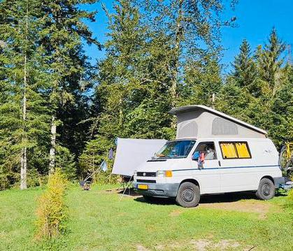 VW T4 witte camperbus, 5 persoons!, Caravans en Kamperen, Airbags, Volkswagen, Particulier, Luifel