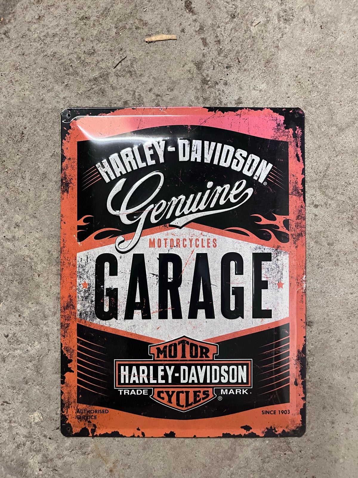 Harley-Davidson Reclamebord - Vintage Garage Look, Verzamelen, Ophalen of Verzenden, Gebruikt, Motoren