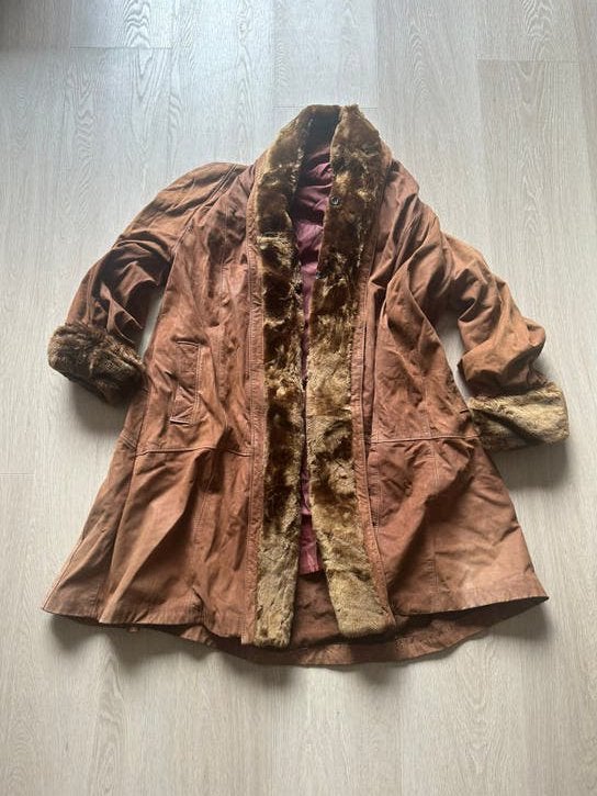 Leren jas dames maat S Vintage, Ophalen of Verzenden, Gedragen, Maat 36 (S), Bruin