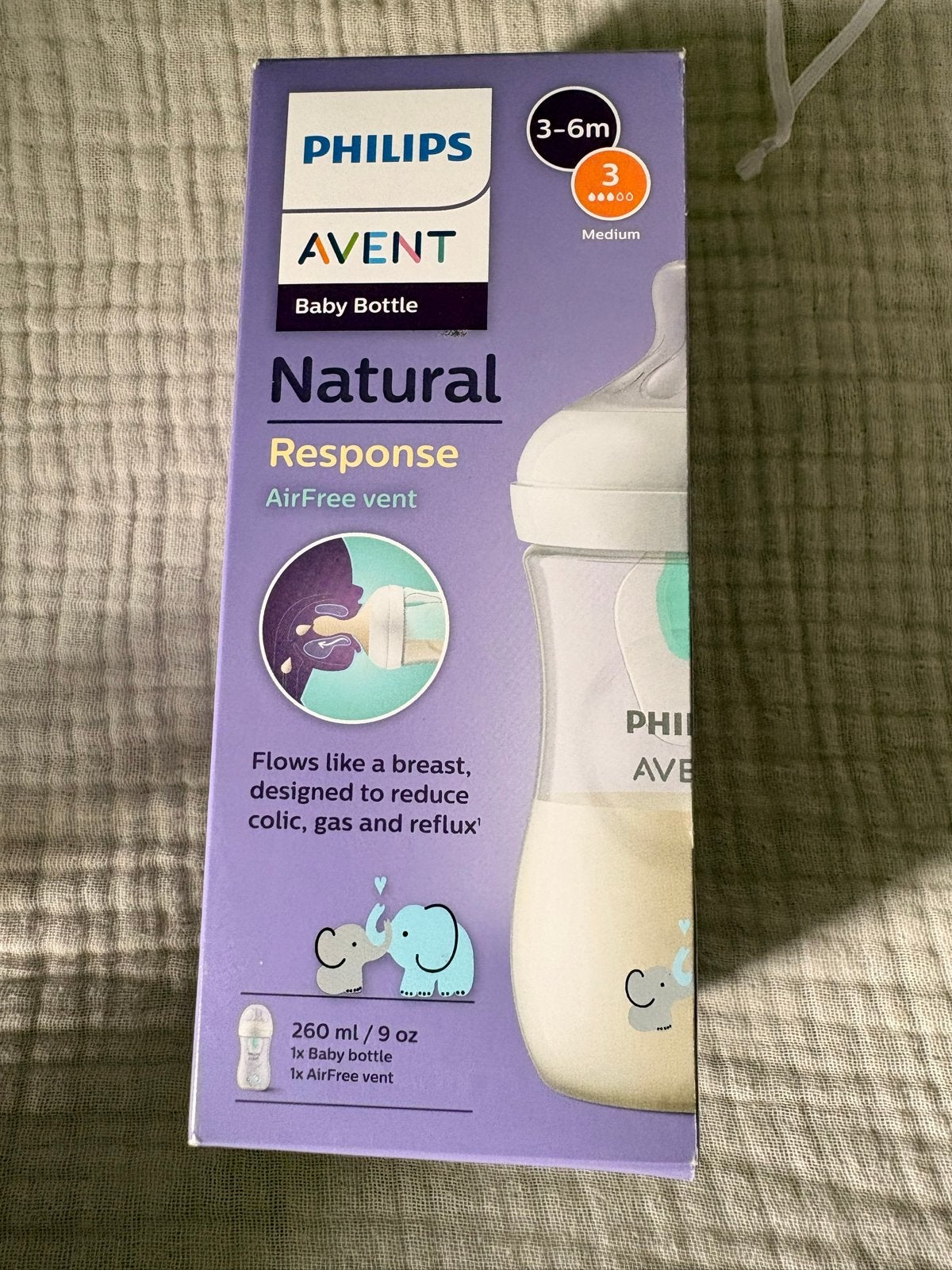 Philips Avent Natural Response Babyfles 260ml (3-6m), Kinderen en Baby's, Babyvoeding en Toebehoren, Nieuw, Babyfles, BPA-vrij