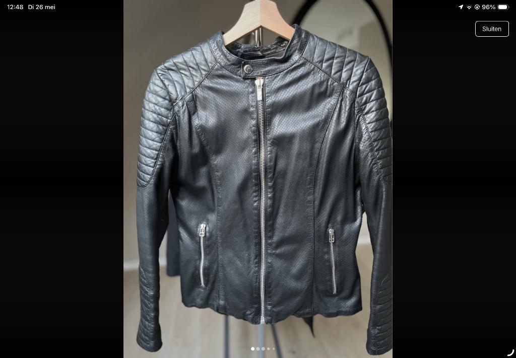 Goosecraft zwart leer bikerjasje ( xl/40), Maat 38/40 (M), Goosecraft, Zwart, Ophalen of Verzenden