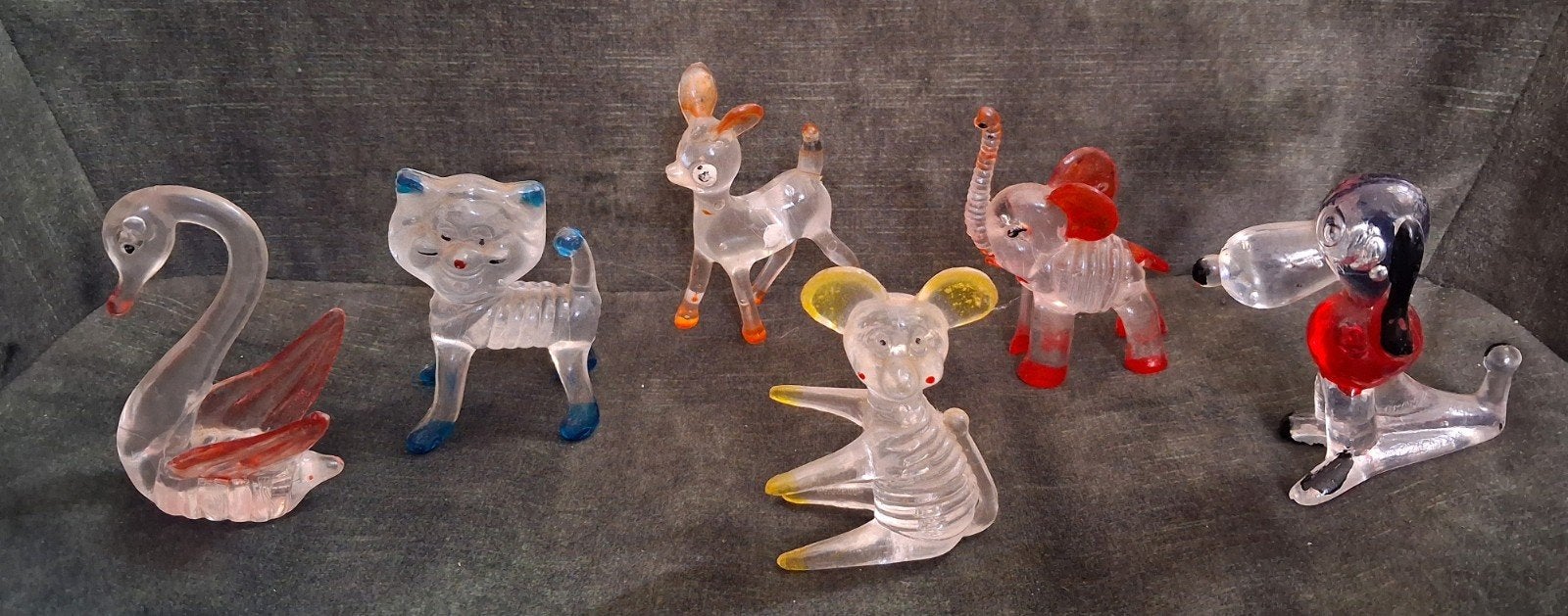 vintage plastic dieren figuren set - Hong Kong, Ophalen of Verzenden, Gebruikt