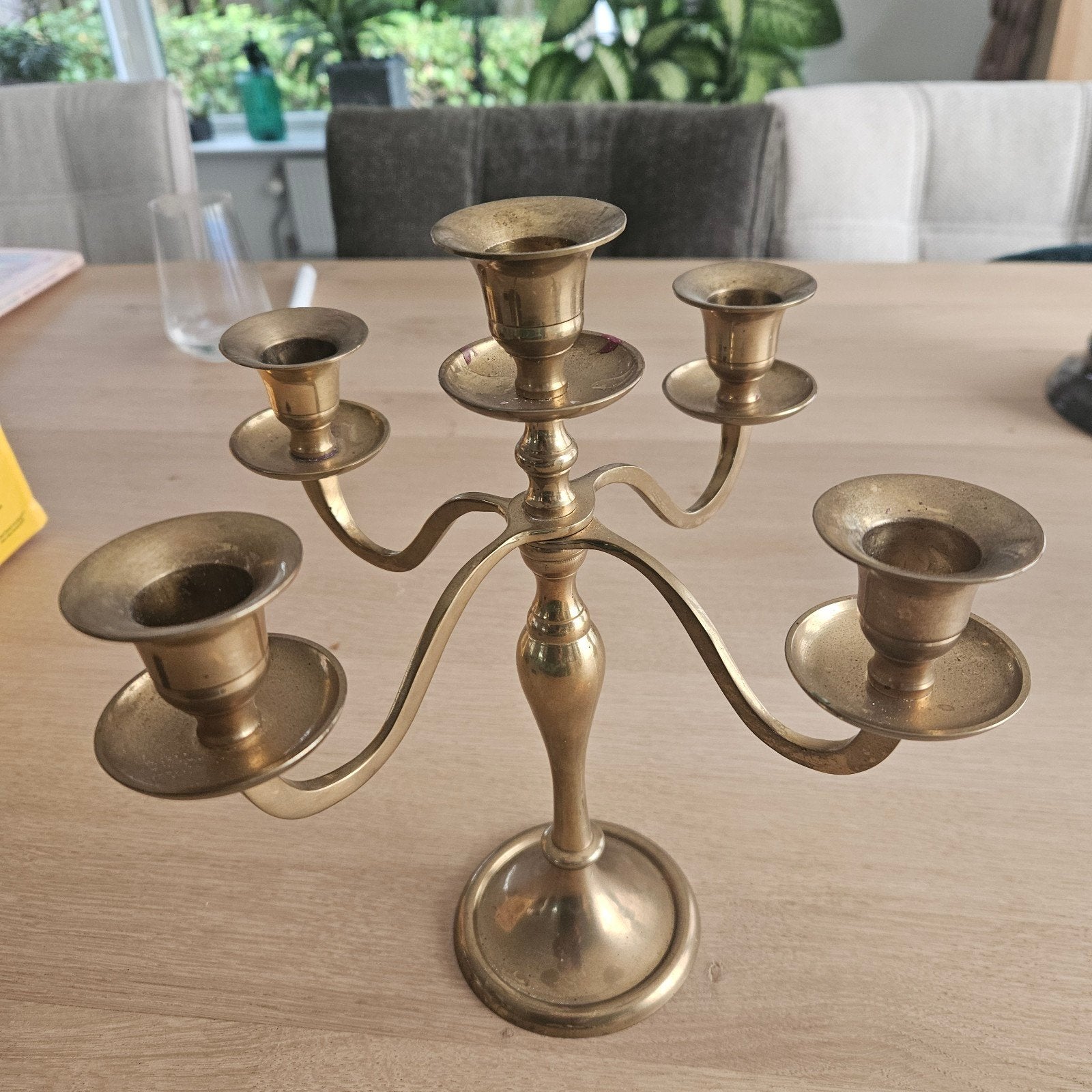 Zware Massiefe Messing Kandelaar, Ophalen of Verzenden, Koper of Brons
