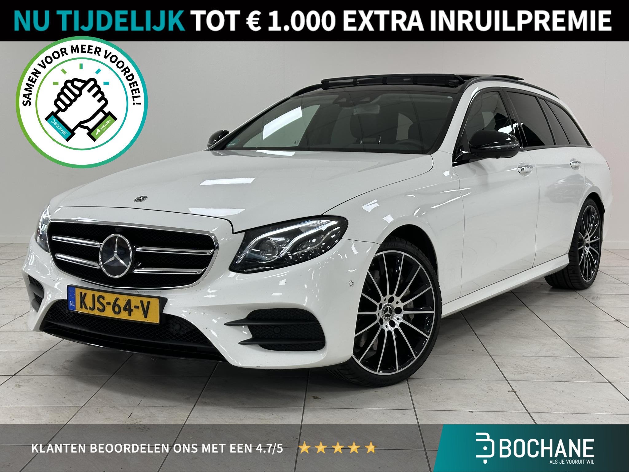 Mercedes-Benz E-klasse Estate 400 4MATIC Premium Plus ELEKTR, Auto's, Automaat, Gebruikt, Met garantie (alle), Parkeerassistent