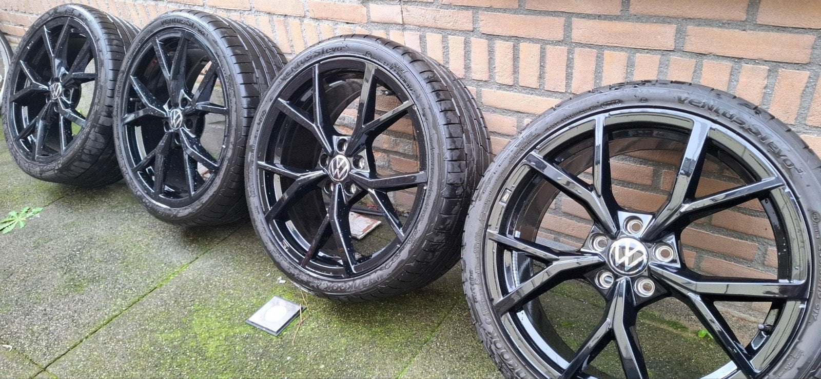 Originele 19" VW Estoril 19 High Gloss Black | Hankook | ZGA, Ophalen, Gebruikt, Audi