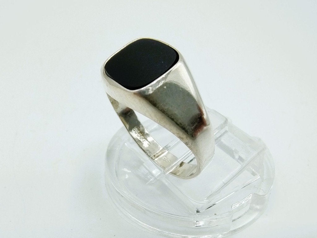 Zilveren heren zegelring met onyx, 17 mm, Info@zilverwebsite.nl, Verzenden, Heer, Zo goed als nieuw