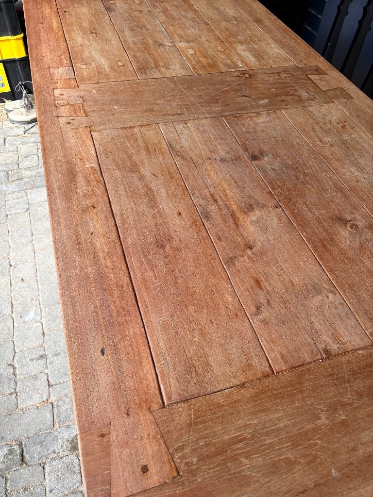 Eettafel teak, Ophalen, Gebruikt, Teakhout, 200 cm of meer