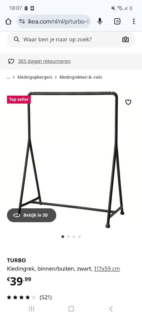 Kledingrek Ikea/ nieuw, Ophalen, Nieuw