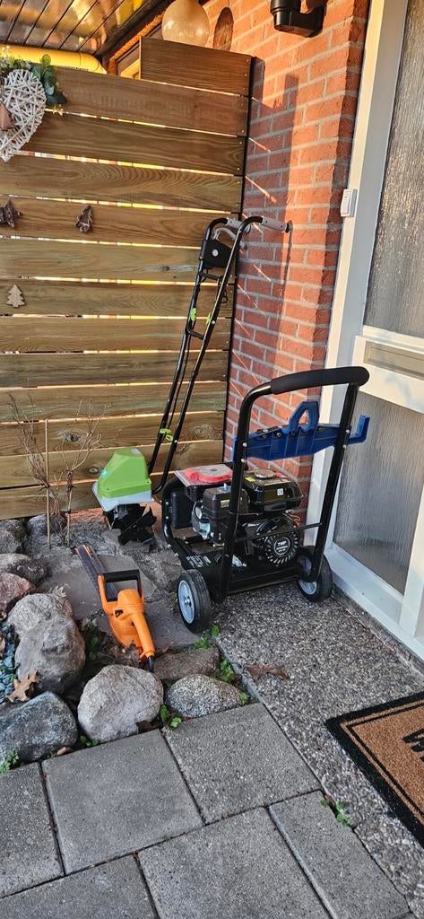 Tuinmachines: Grondfrees, Hogedrukreiniger, Heggenschaar, Ophalen of Verzenden, Gebruikt, Benzine, Diverse