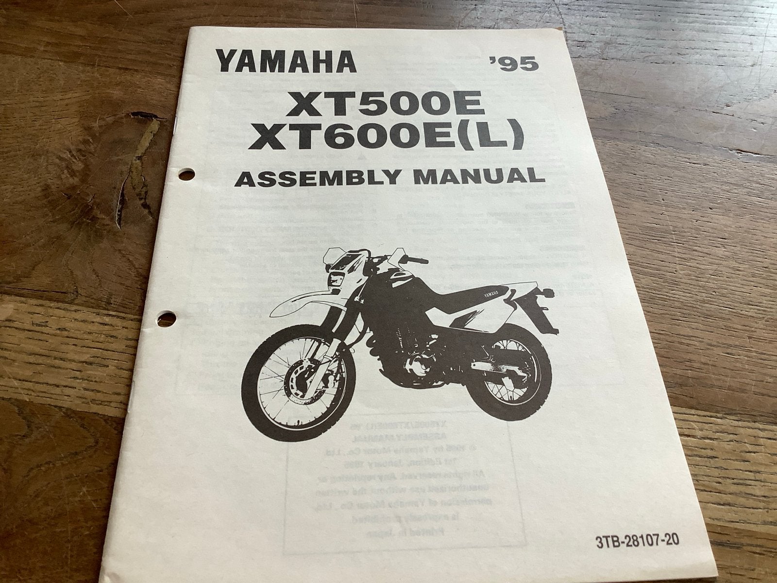 Yamaha XT500E XT600E(L) Montagehandleiding '95.  (319), Verzenden, Yamaha