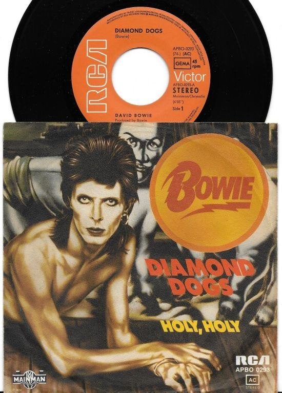 David Bowie 7" Diamond Dogs / Holy Holy 1974 Germany, Gebruikt, 7 inch, Ophalen of Verzenden, Fotohoes