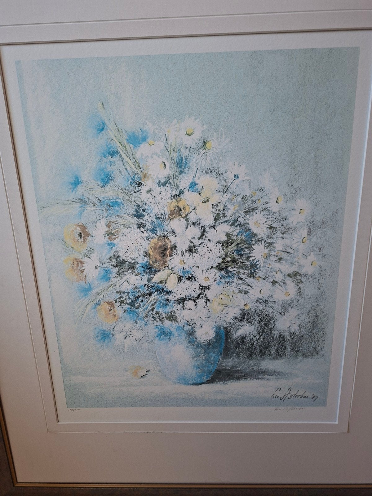 Lex Agterbos Bloemenvaas - gesigneerde en genummerde print, Antiek en Kunst, Gelimiteerde oplage, Ophalen, Overige onderwerpen