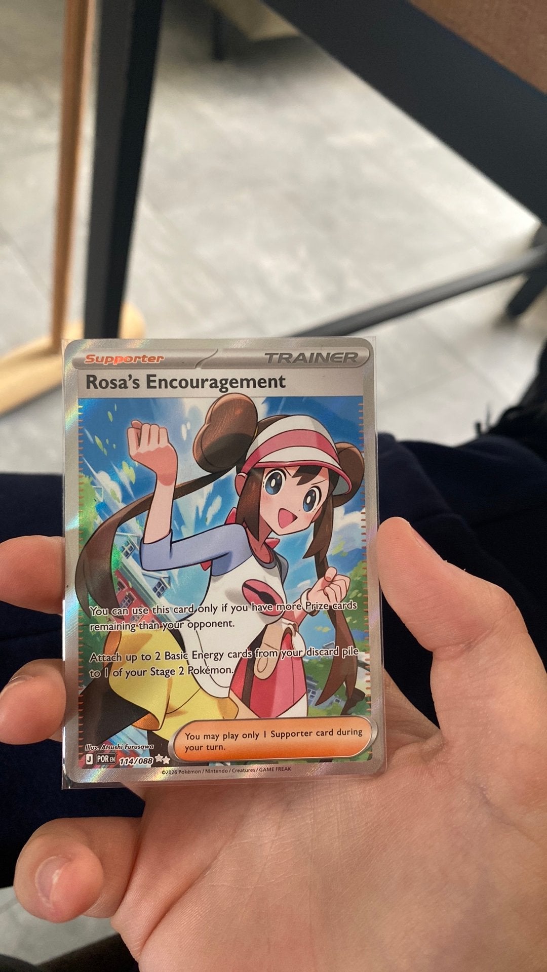 Rosa's Encouragement Full Art Trainer Kaart JTG, Ophalen of Verzenden, Zo goed als nieuw, Losse kaart