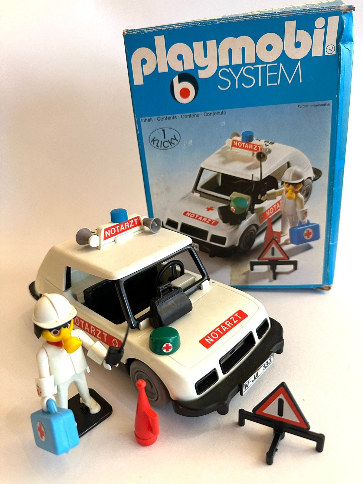 Vintage Playmonil 3217 Notartzt / arts met auto - jaren ‘70, Kinderen en Baby's, Speelgoed | Playmobil, Gebruikt, Voertuig, Overige series