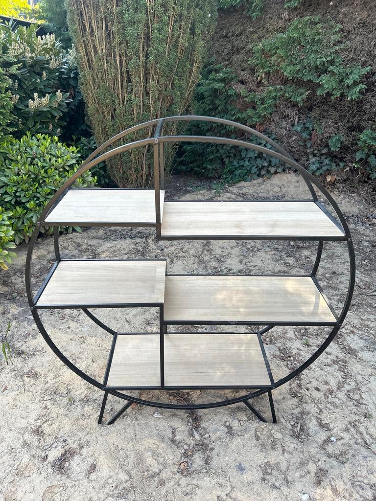 Unieke Designkast - Rond met Houten Planken, Ophalen, Gebruikt