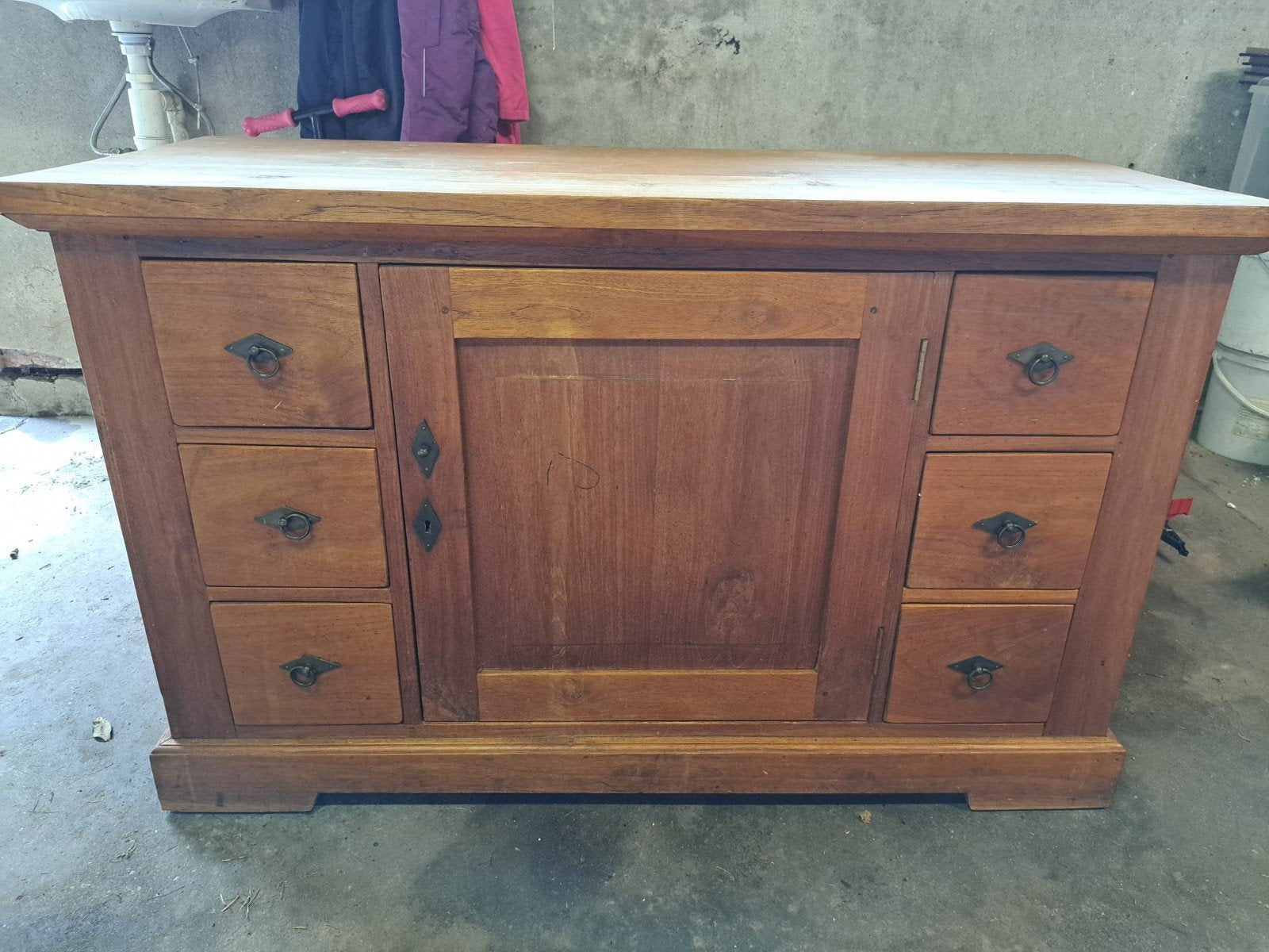 Teak houten kastje, Ophalen, Gebruikt, 100 tot 150 cm, Teakhout
