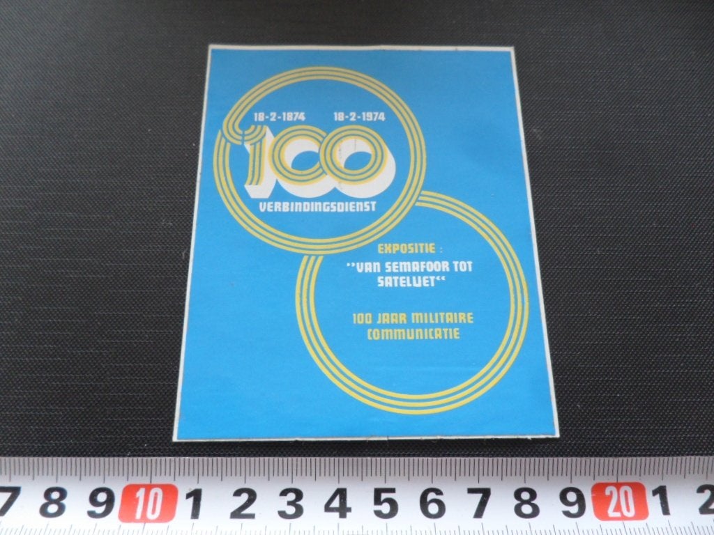 sticker Leger 100 jaar Verbindingsdienst 1874 - 1974, Ophalen, Zo goed als nieuw
