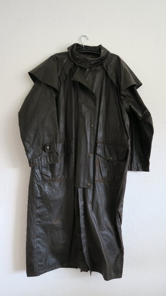 Vintage Amerikaanse Outback Oilskin jas (Waxjas)., Ophalen, Maat 52/54 (L), Bruin, Outback