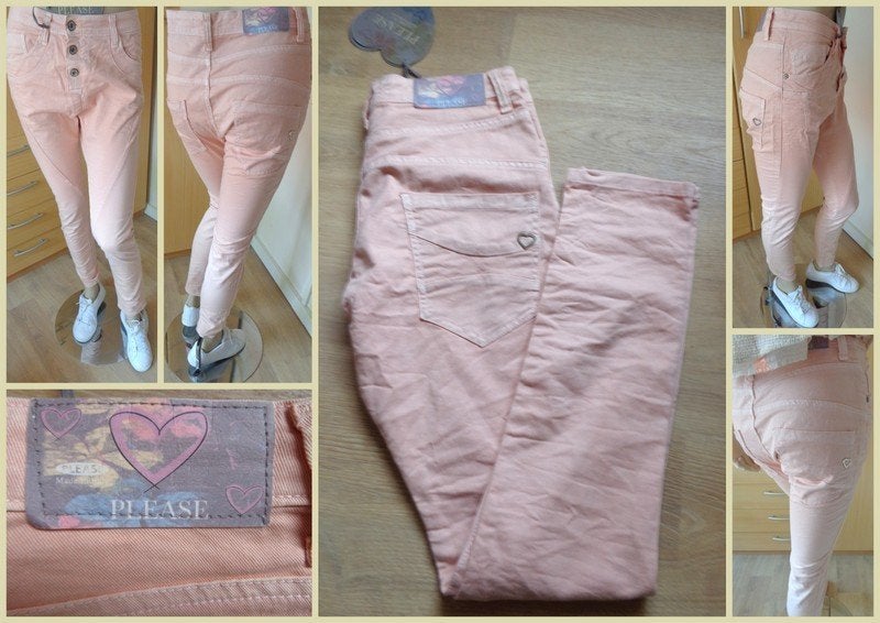 PLEASE NIEUWE oud roze stretch spijkerbroek XS, Verzenden, Nieuw, Roze, Maat 34 (XS) of kleiner