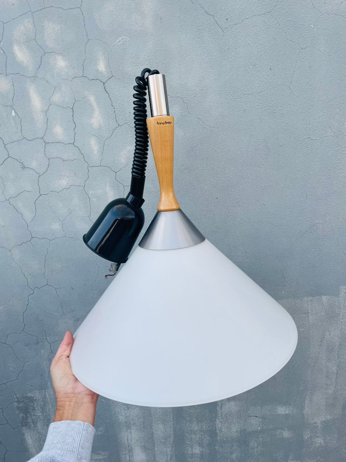 Vintage Bony Design Hanglamp, Zo goed als nieuw, Glas, Dutch Design, E27 (groot)