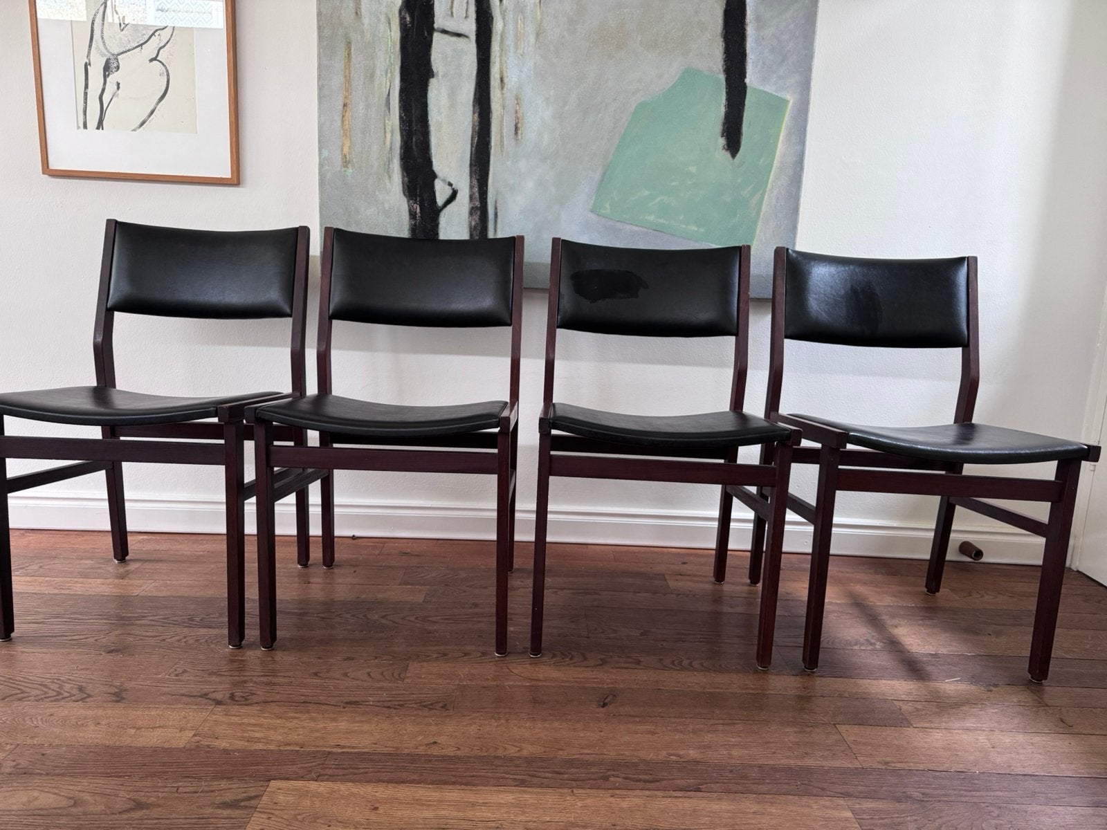 4x eetkamerstoelen Propos van Hulmefa, jaren 60, Huis en Inrichting, Gebruikt, Zwart, Vintage, Vier