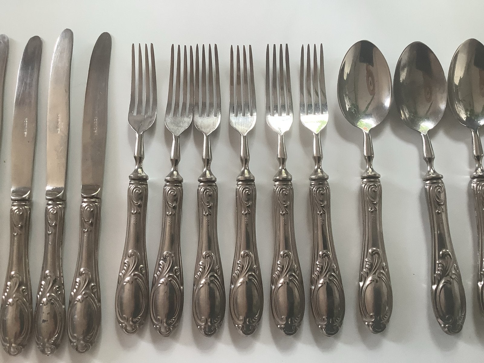 Antieke 800 Zilveren Bestekset - Lepels, Vorken, Messen, Antiek en Kunst, Ophalen of Verzenden